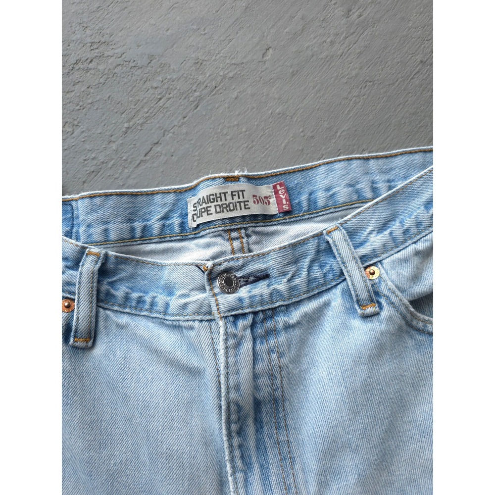 Vintage 2000s Levi's Light Blue Jeans 35x32 Straight Fit 505 - Picture 7 of 14